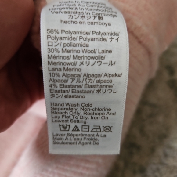 J. Crew Womens Baby Pink Merino Wool Blend Rollneck Sweater Supersoft yarn XXL - Picture 10 of 12